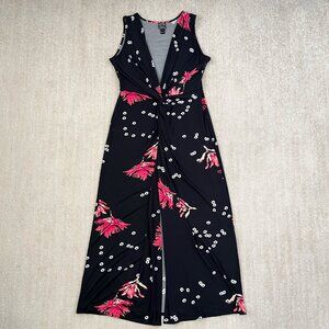 Clara Sunwoo Black Floral Sleeveless Resort Maxi Dress L